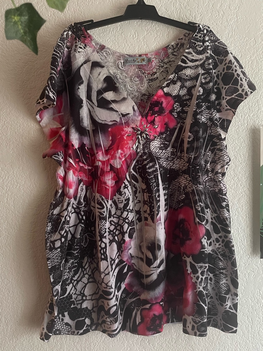 Unity World Wear Y2K Boho Rose Top
